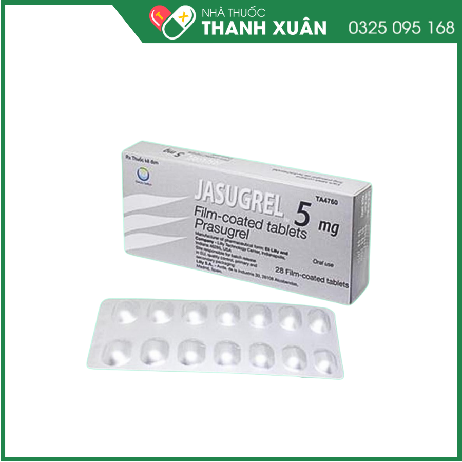 Jasugrel 5mg trị suy huyết khối ở người bệnh mạch vành